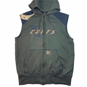 Indianapolis Colts sleeveless hoodie hooded full zip sweatshirt No Huddle L